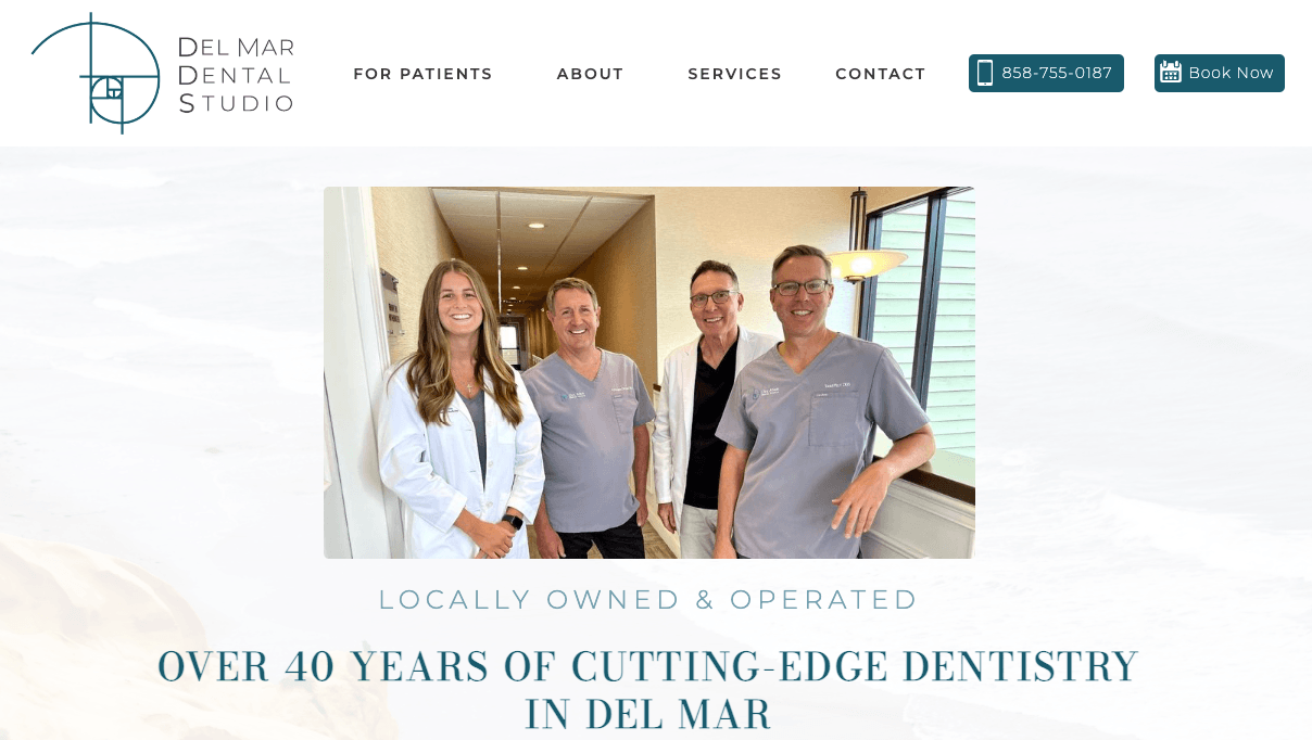 Homepage for Del Mar Dental Studio