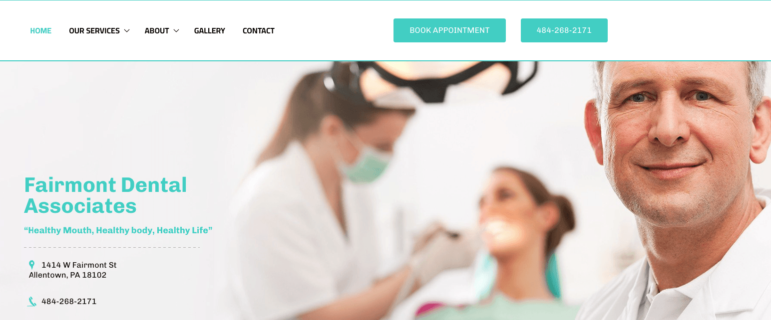 Homepage for Fairmont Dental Associates
