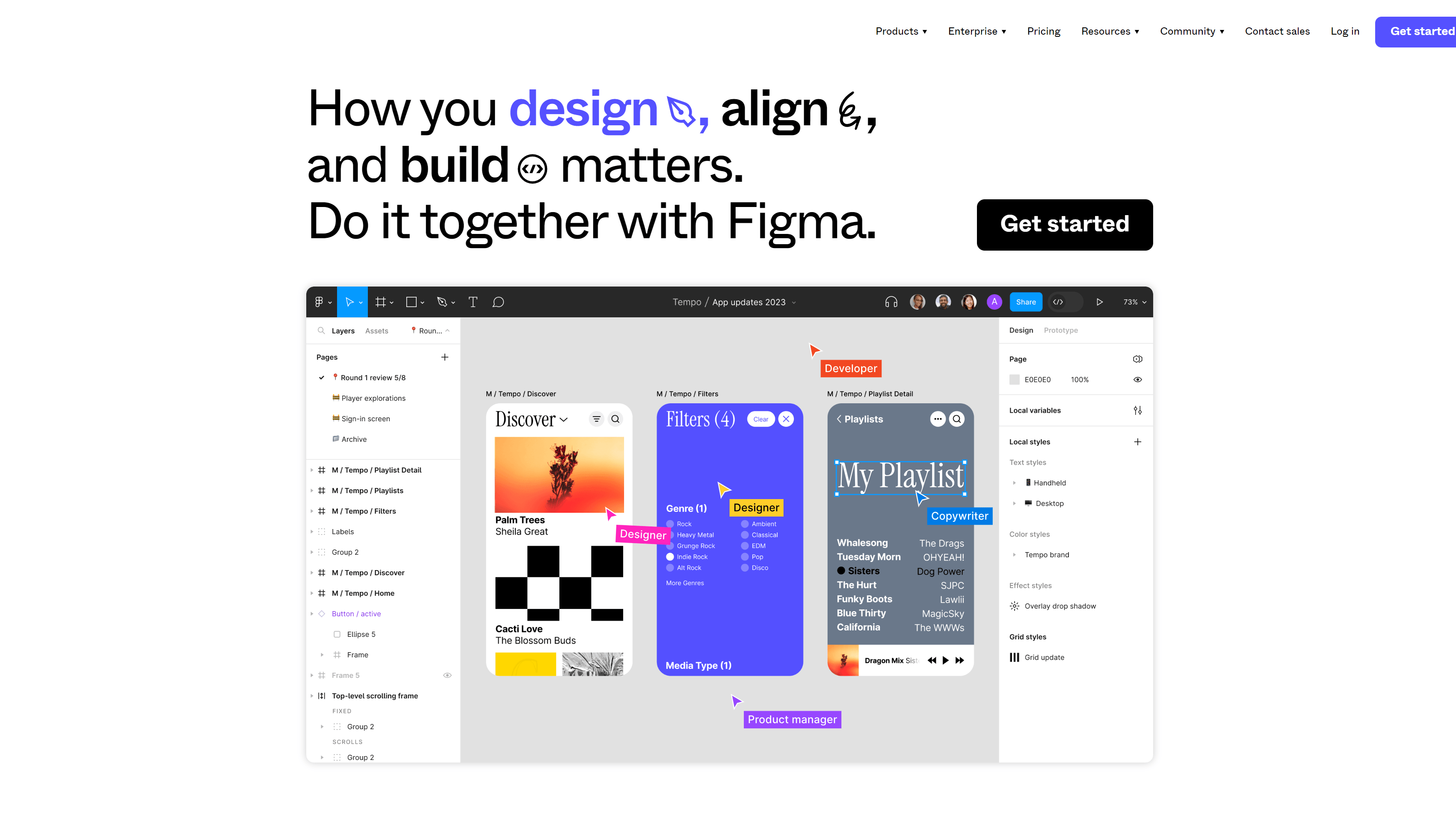 Figma website design tool homepage