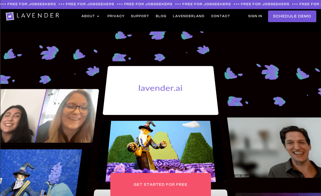 Lavender.ai homepage