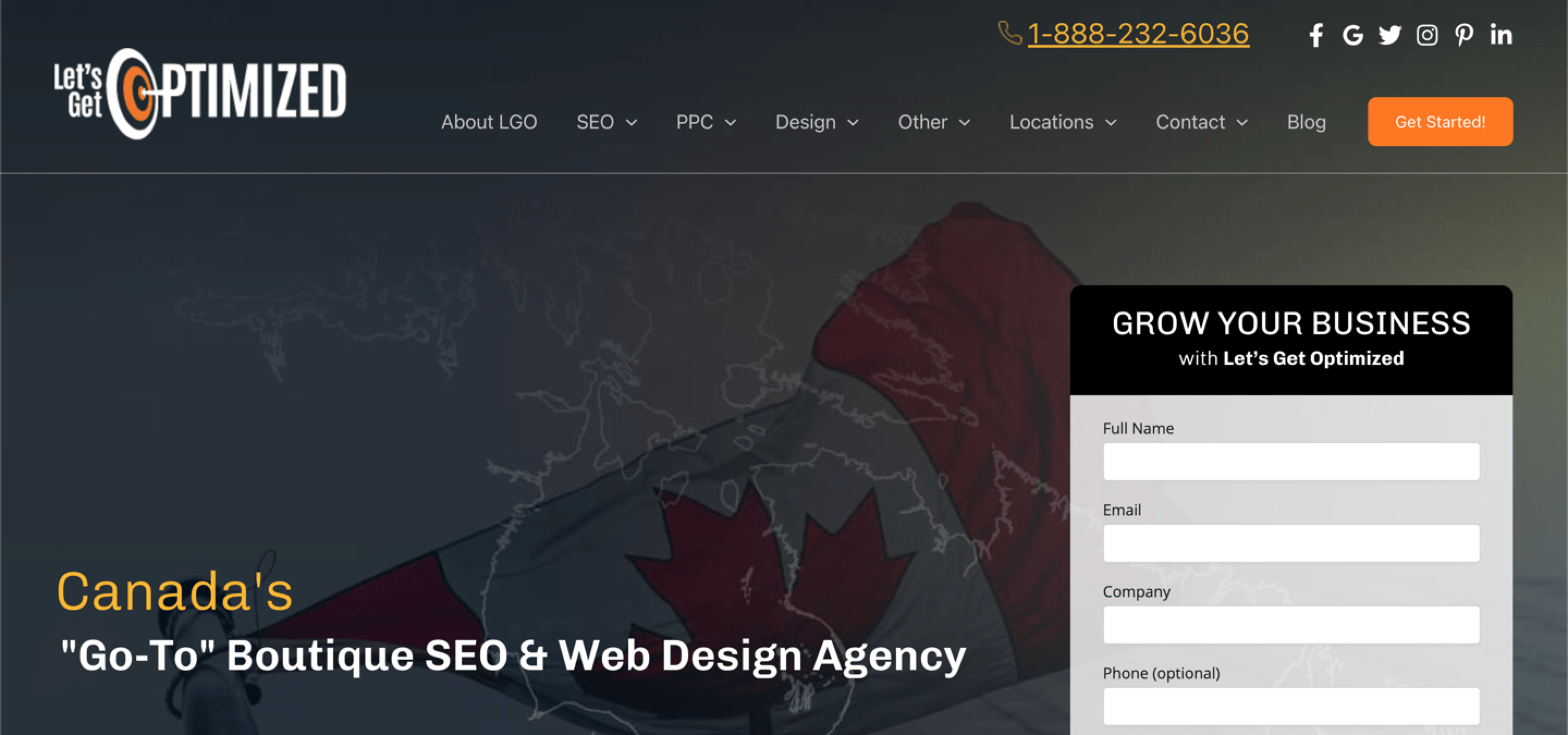 lets get optimized website homepage