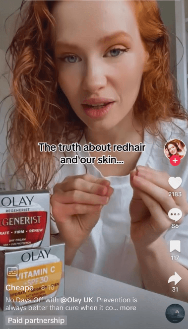 olay tiktok ad