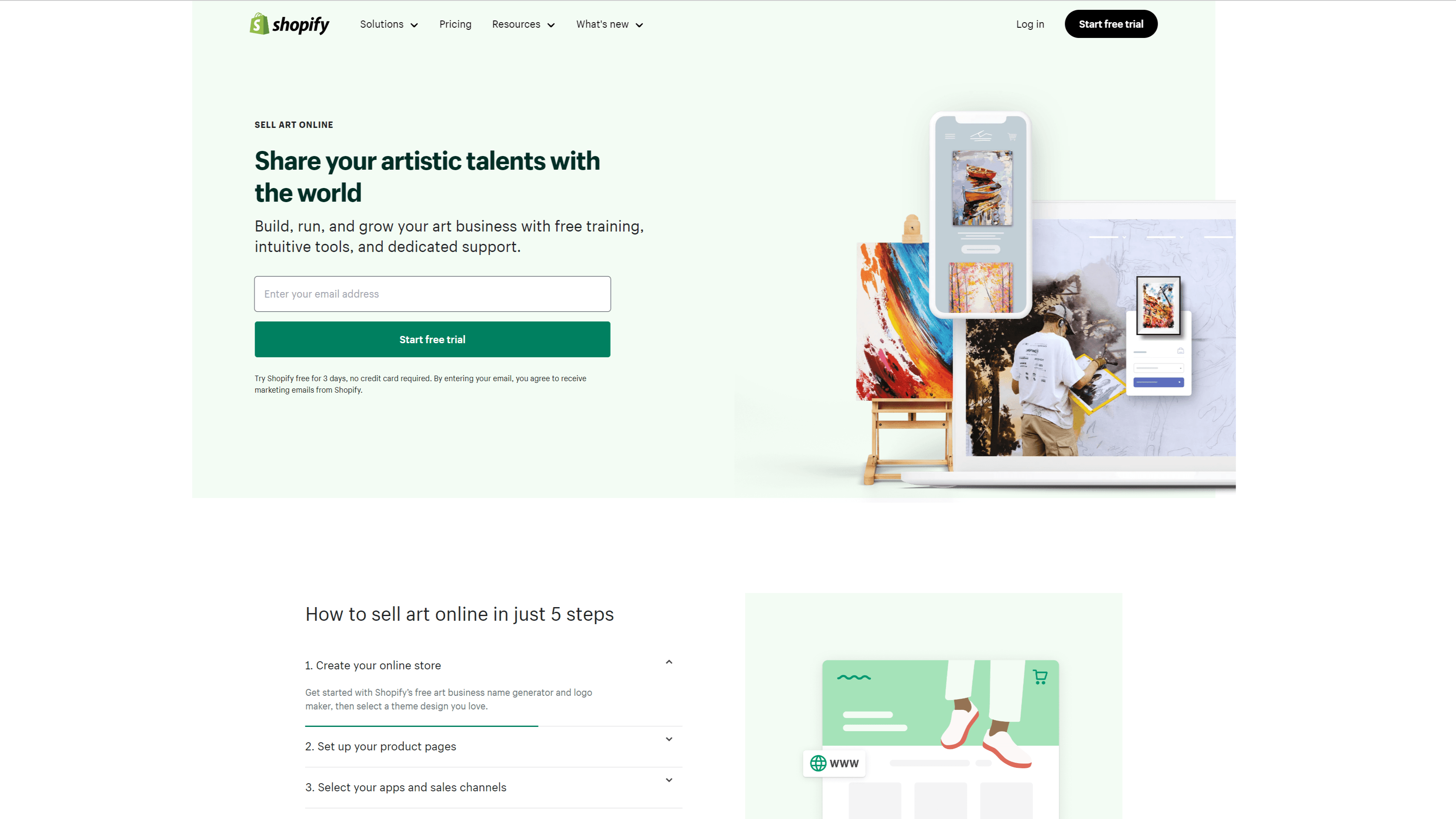 shopify art page