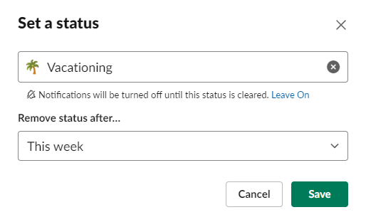 slack status