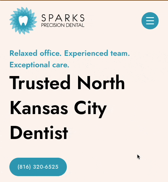 Mobile version of Sparks Precision's website