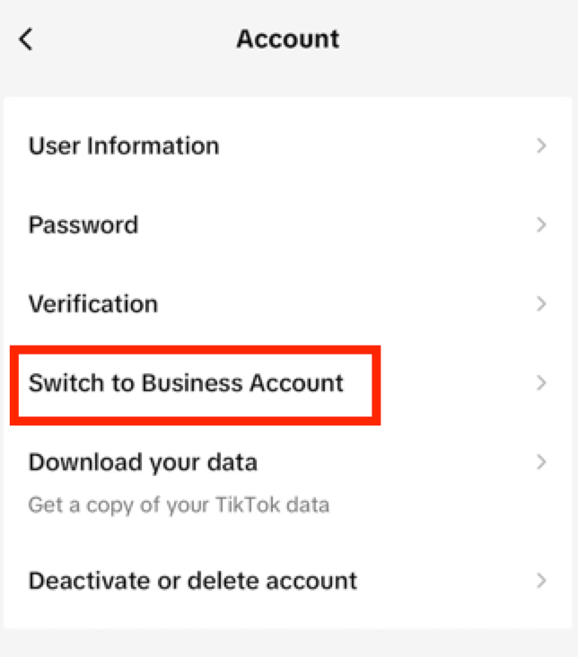 tiktok account settings