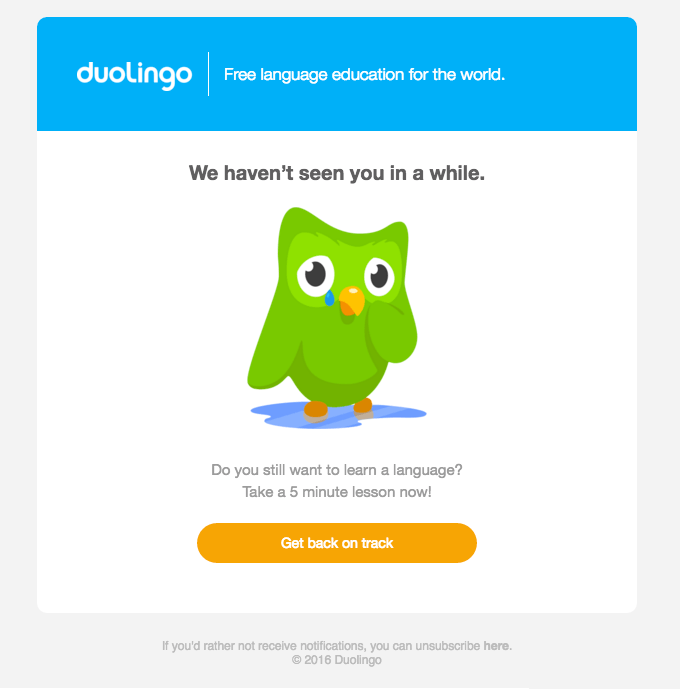 transactional email duolingo