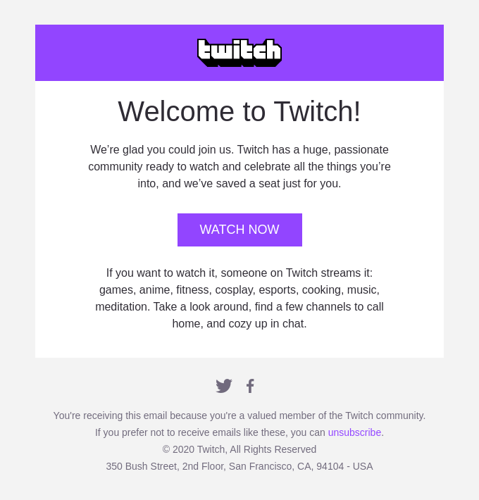 transactional email twitch