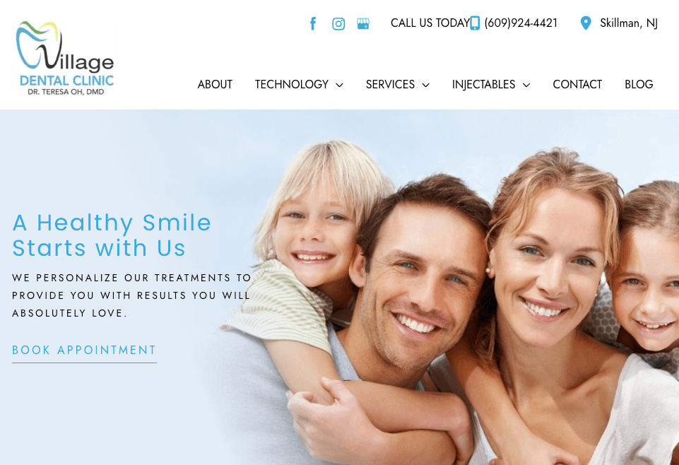 Homepage for Village Dental Clinic