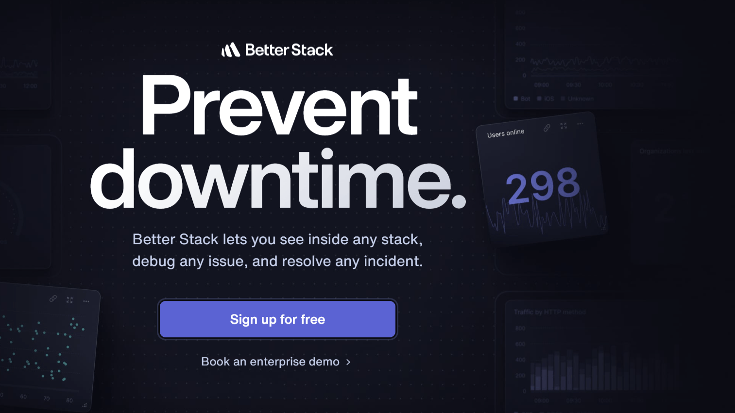 BetterStack brand logo and promotional details