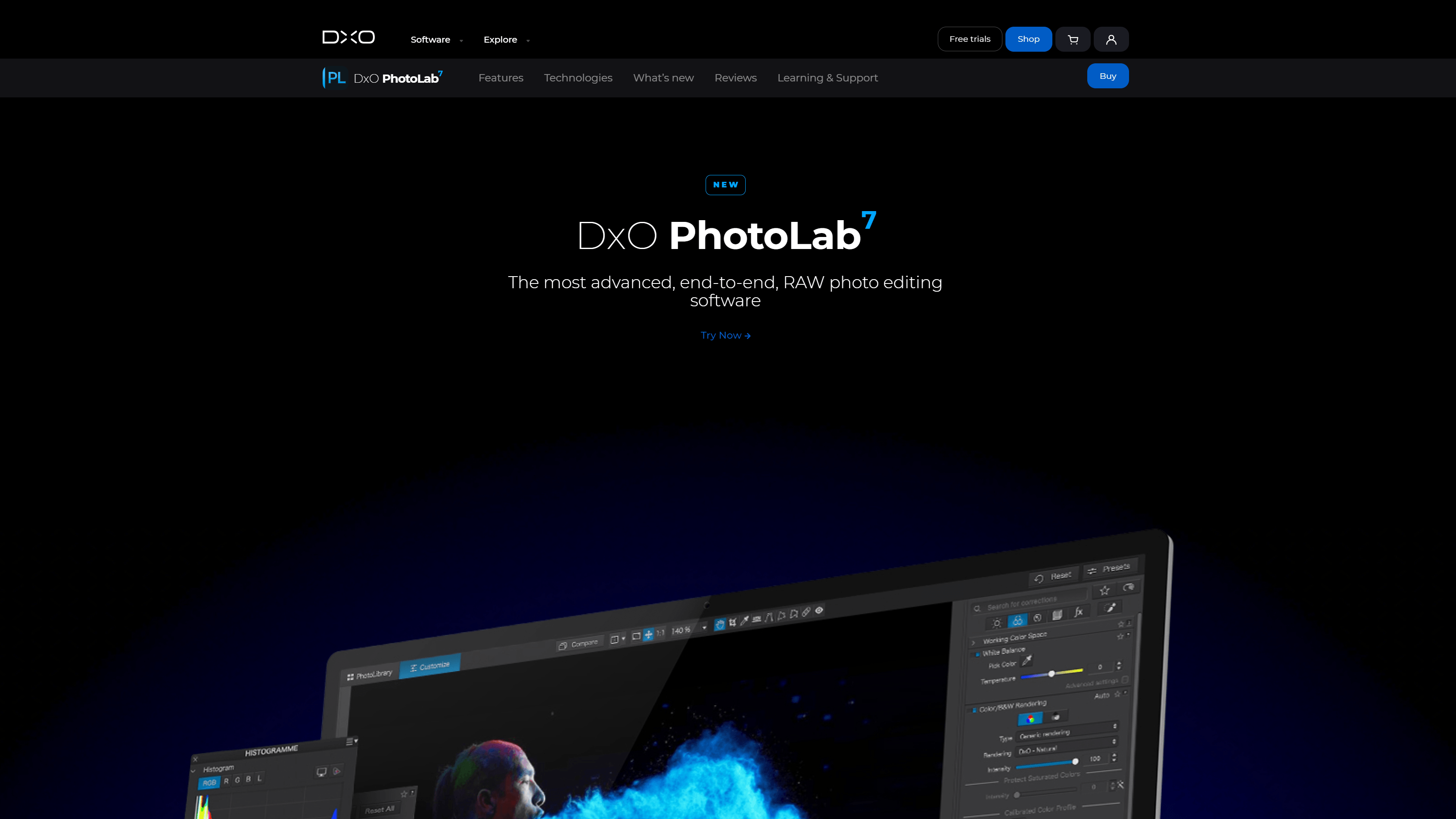 Homepage of DXO PhotoLab photo editing software