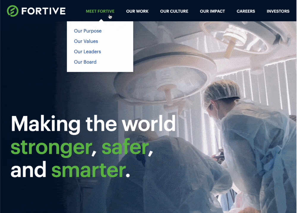 Homepage for Fortive 