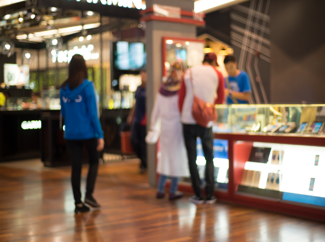 People shopping in mall