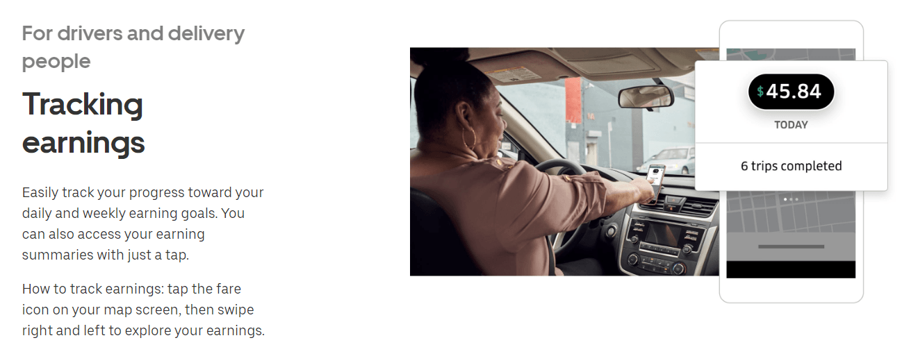 uber ux example for ease of use for different personas