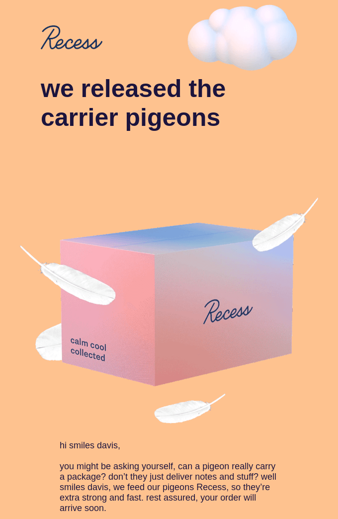 confirmation email recess