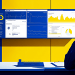 Health Care worker looking at screen with statistics