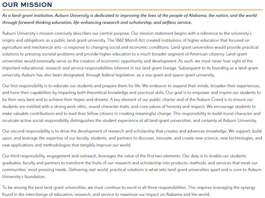 mission statement auburn