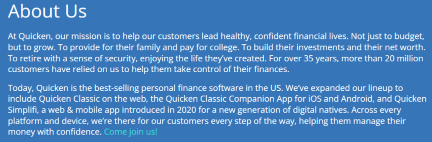 mission statement quicken
