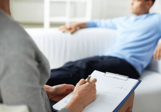 Psychiatrist with patient