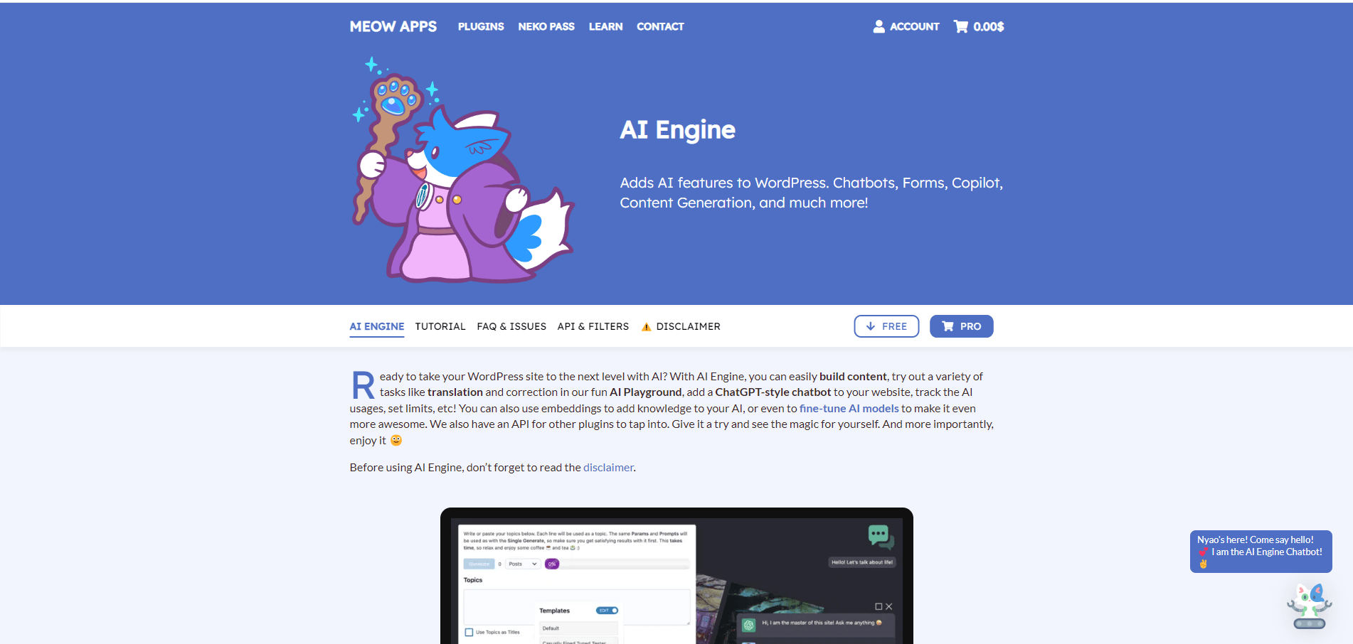 The best AI plugin for WordPress in general