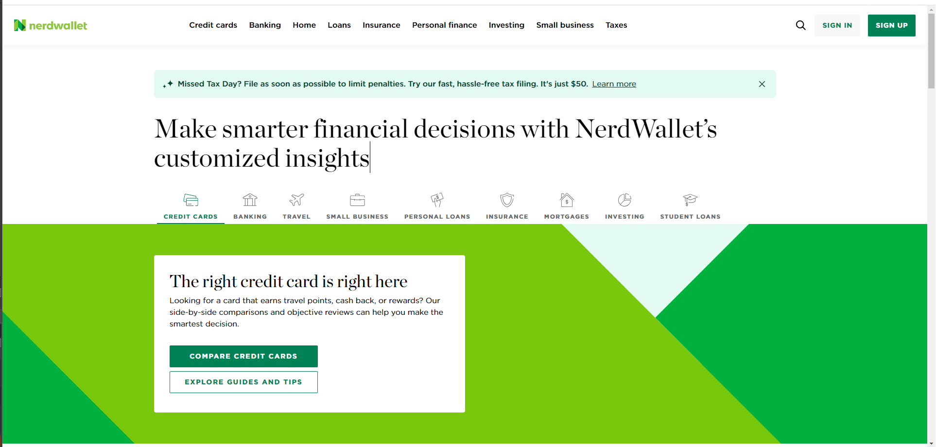 Nerdwallet Web Design