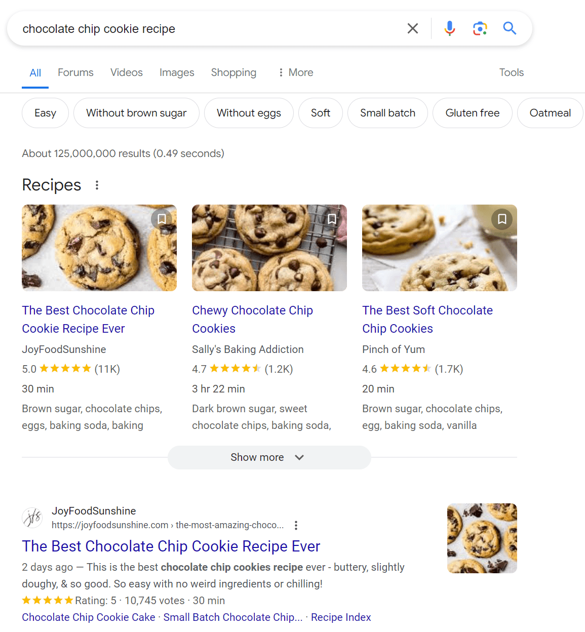 choc chip cookie recipe