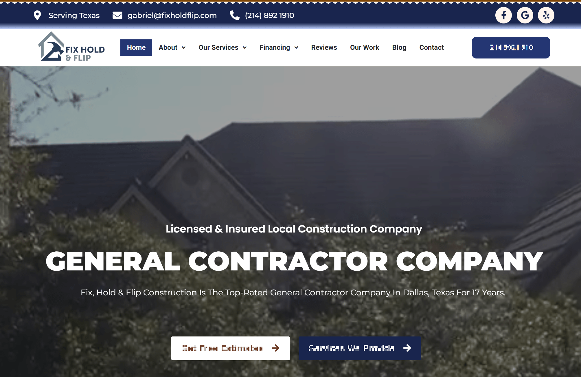 homepage for Fix Hold & Flip