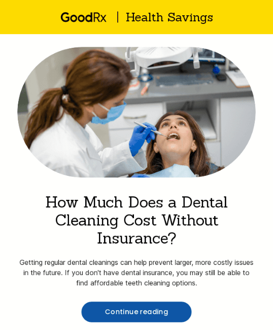 Example of an email from a newsletter