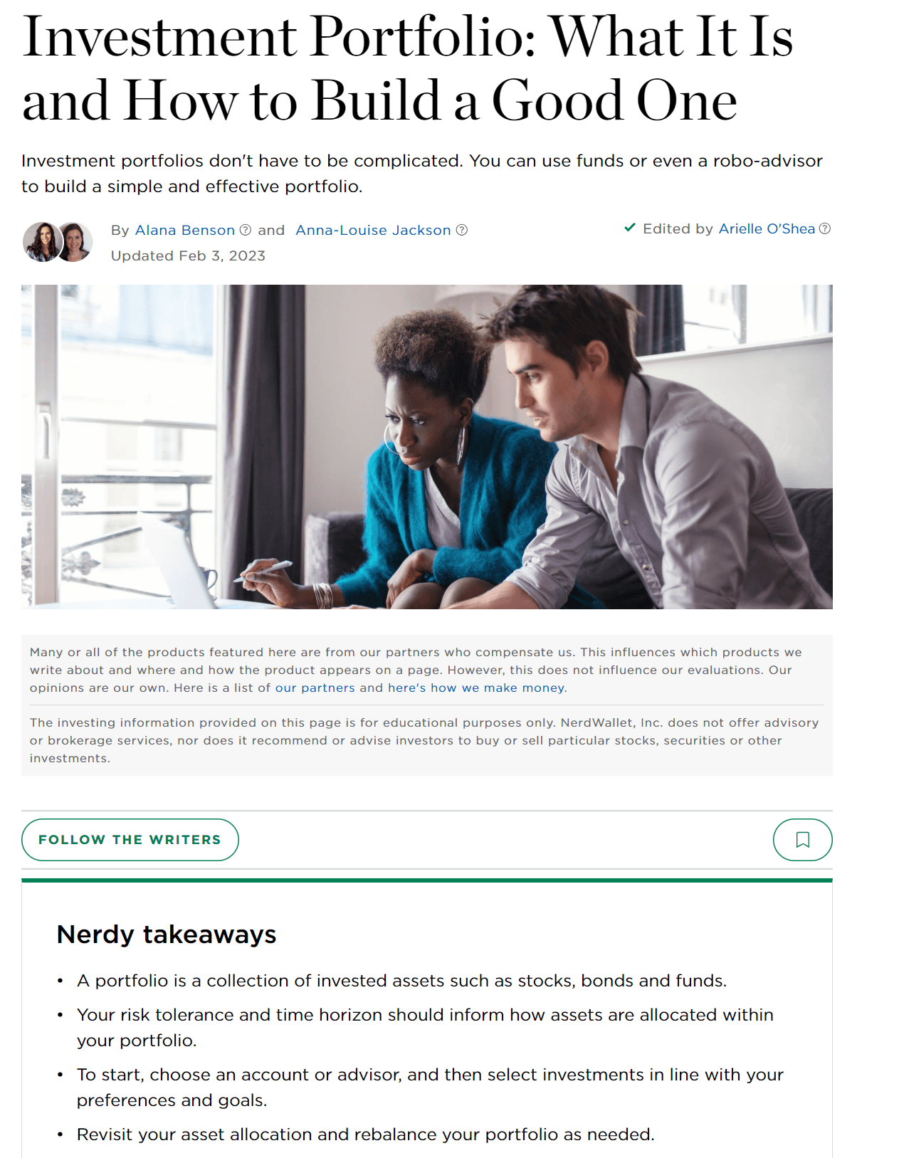 Financial Blog Post Example