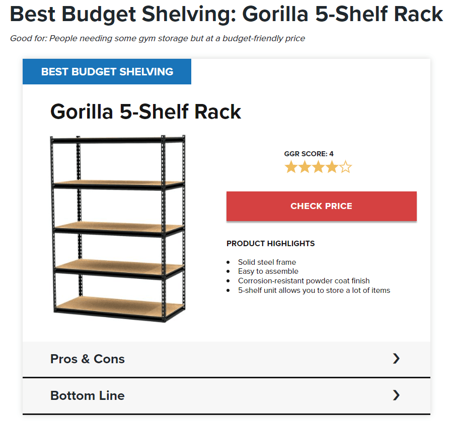 human-written content on best garage storage racks