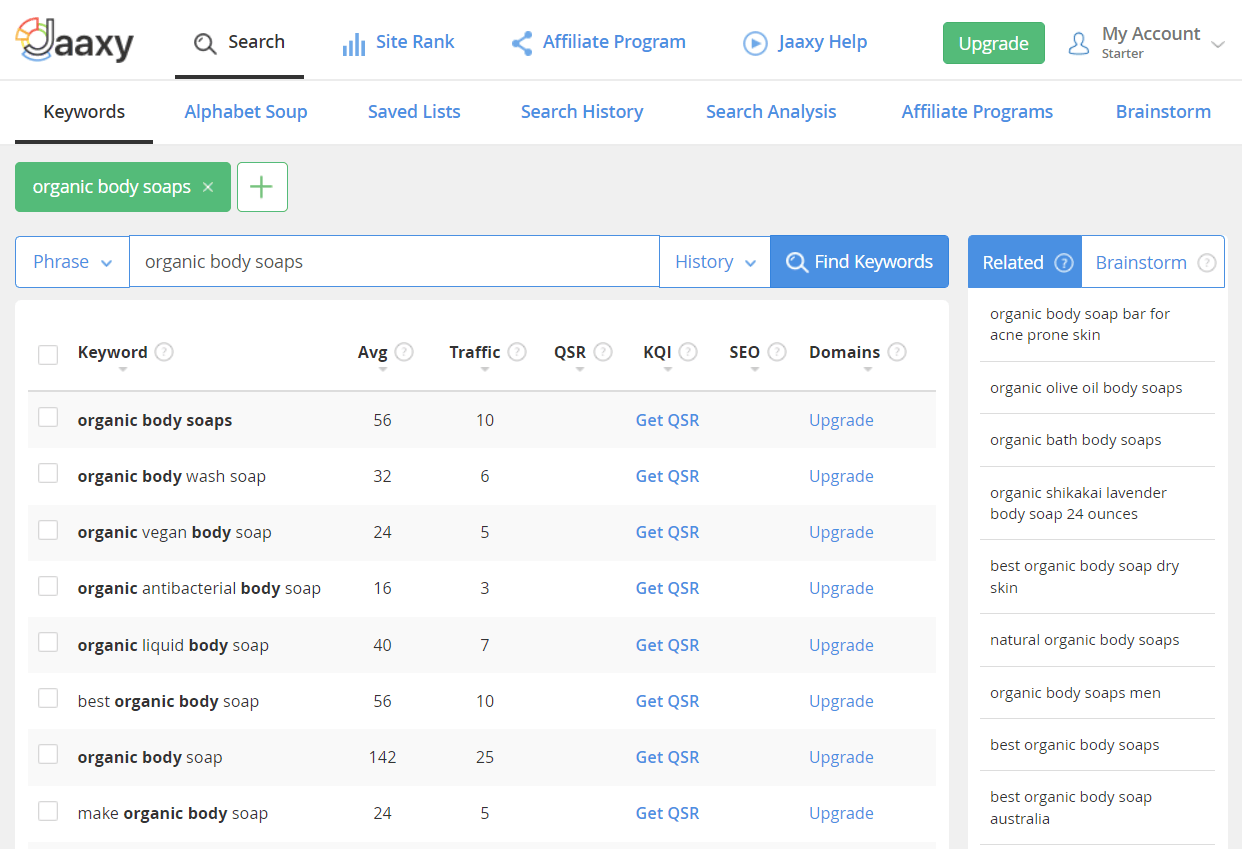 using jaaxy as a keyword research tool