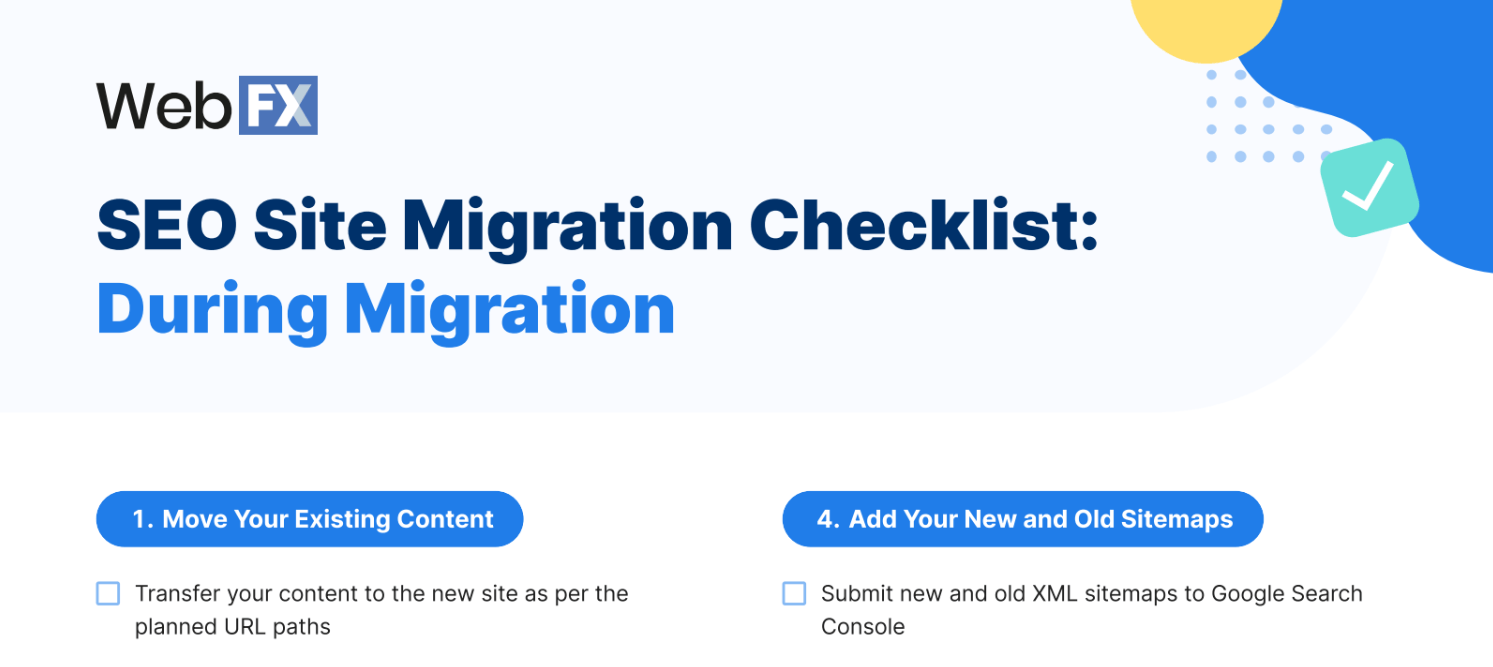 SEO site migration checklist for during a migration