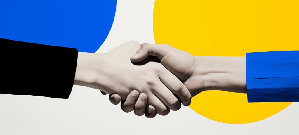 Two people shaking hands