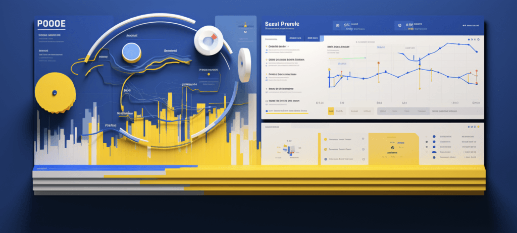 Graphs and charts of data on a wall