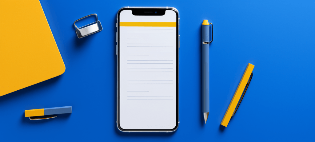 Cell phone sitting on a table next to pencils and erasers