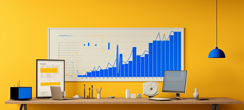Map of a graph behind a desk