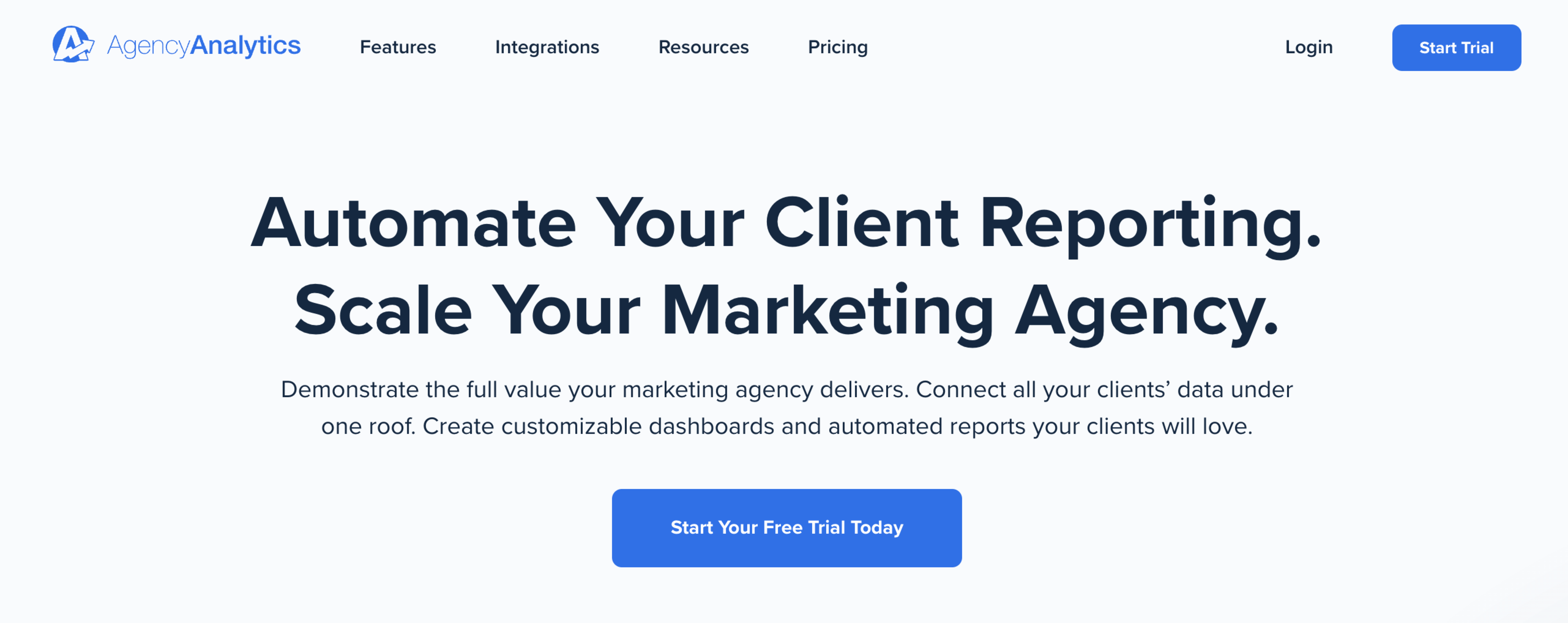agencyanalytics home page