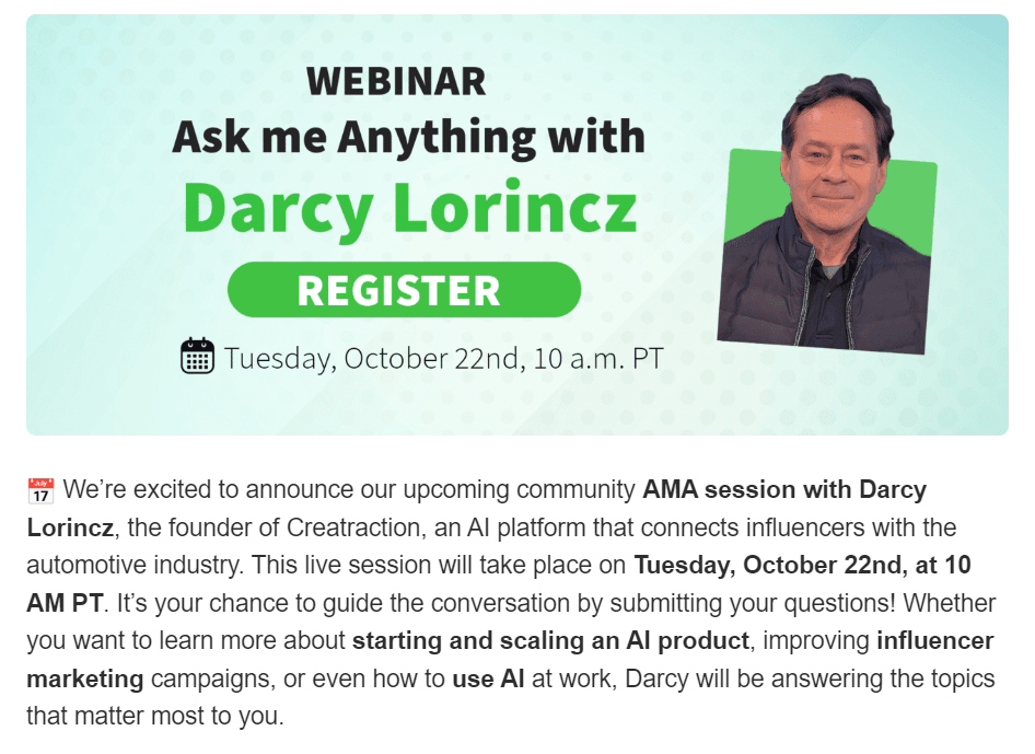 Lead magnet for a webinar on AI