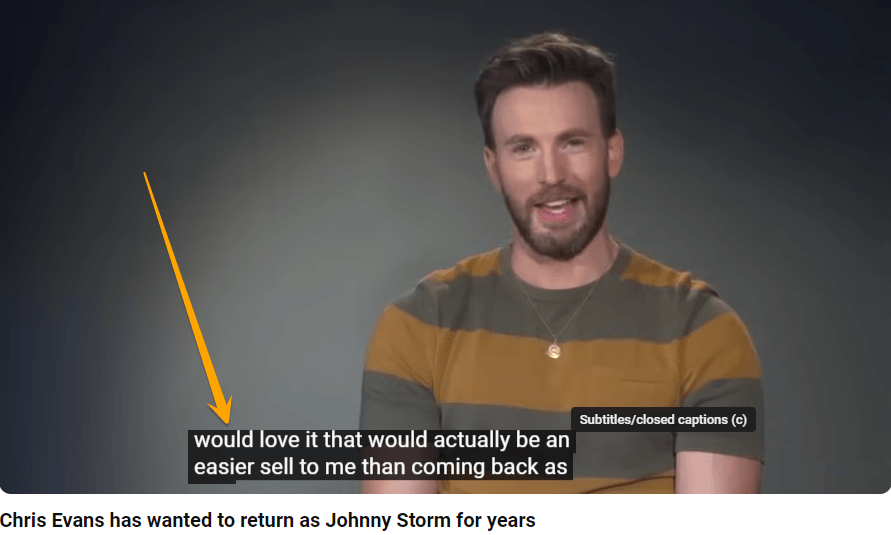 Closed captioning on a YouTube video