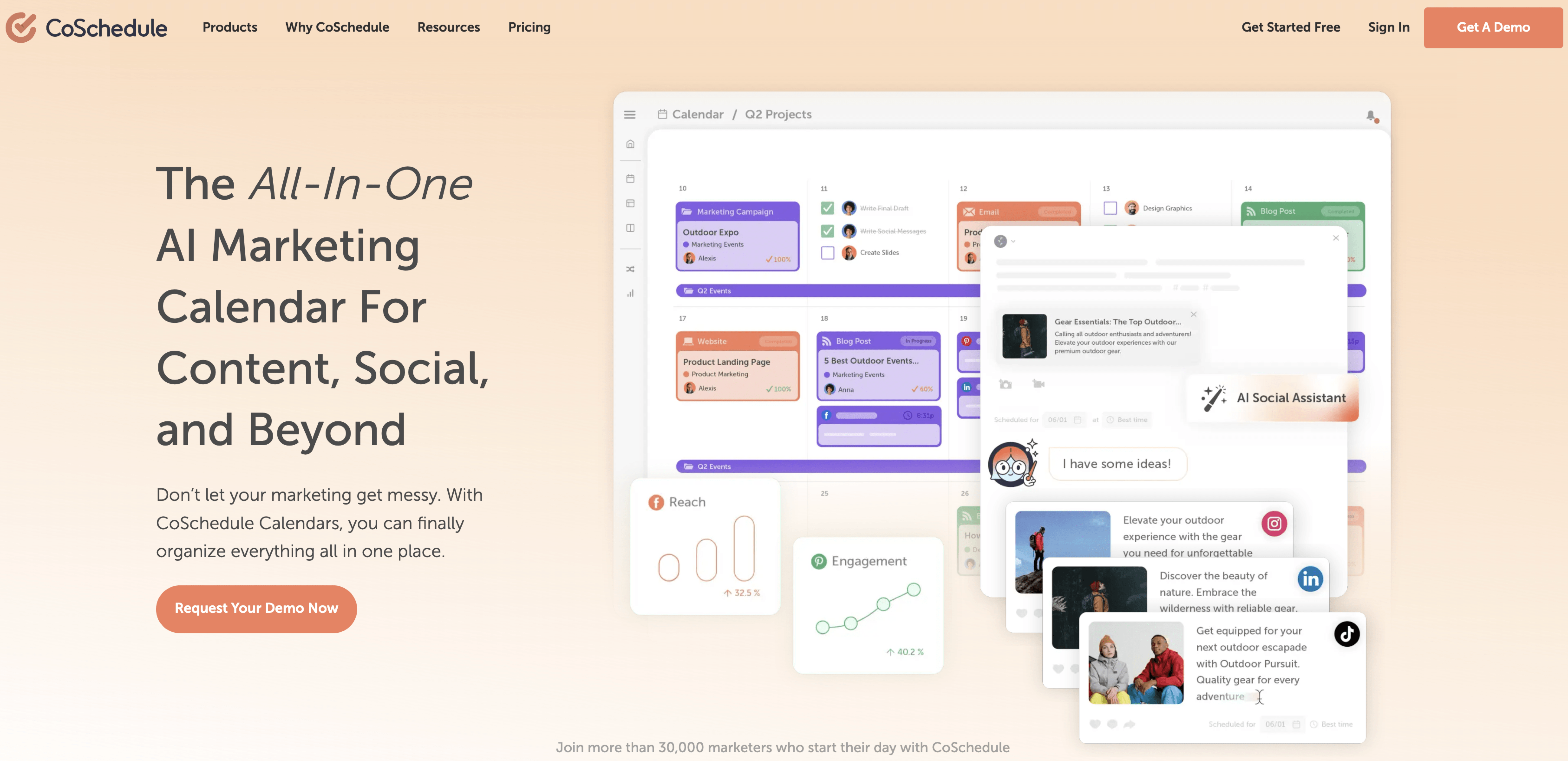 coschedule website homepage