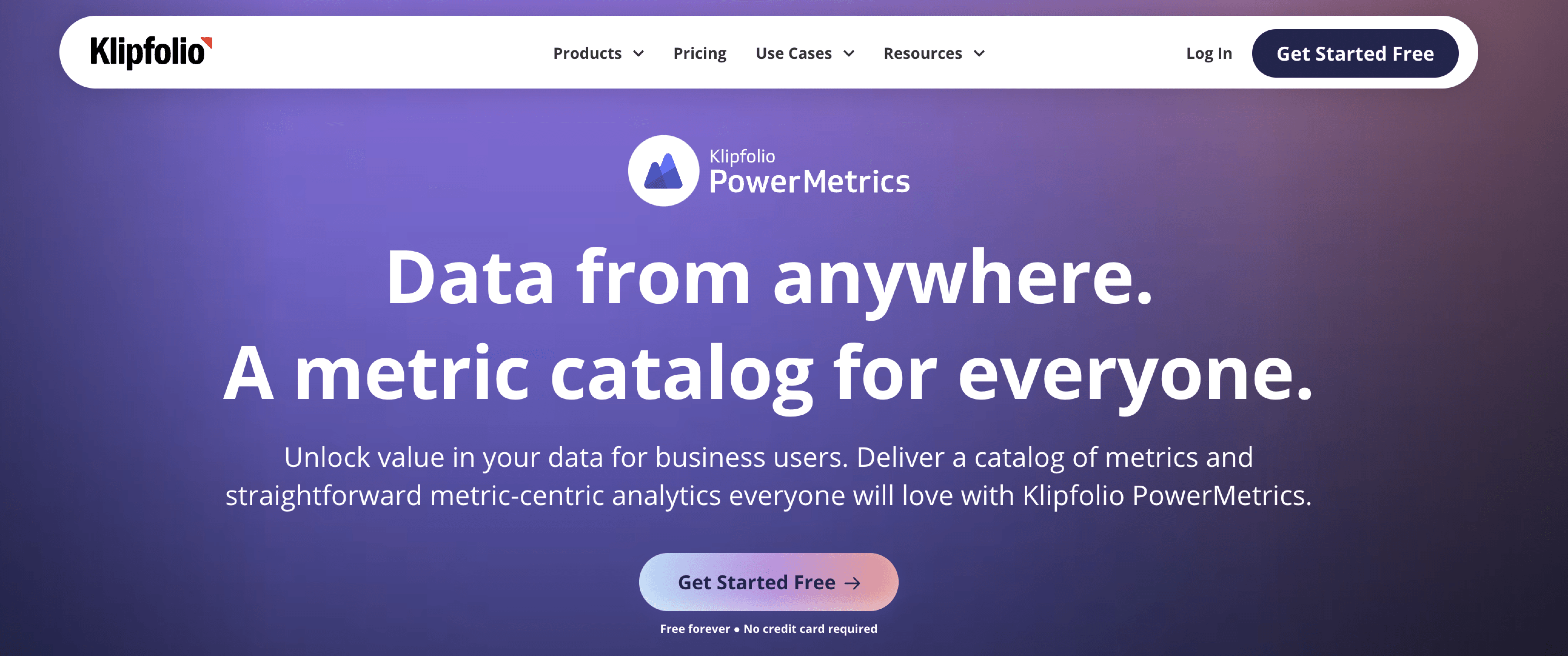 klipfolio home page