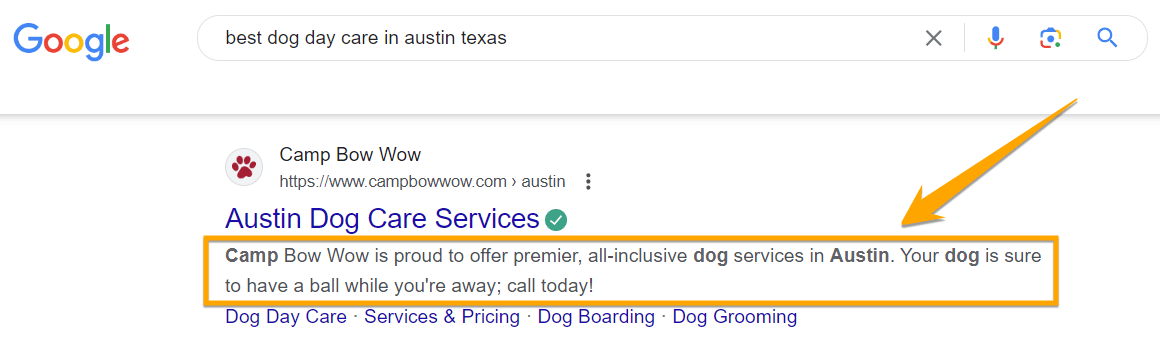 optimizing meta description for on-page seo