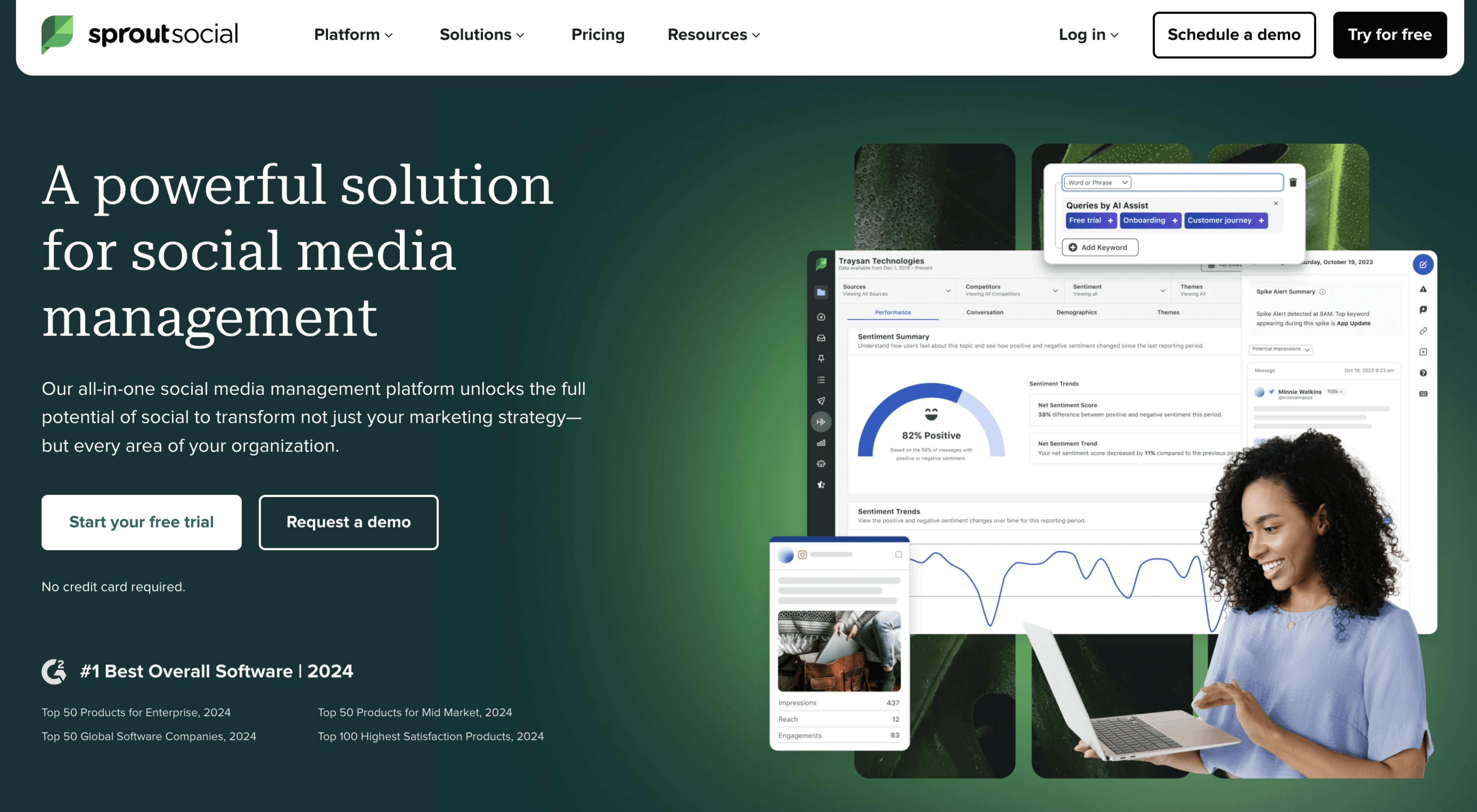 sprout social website homepage