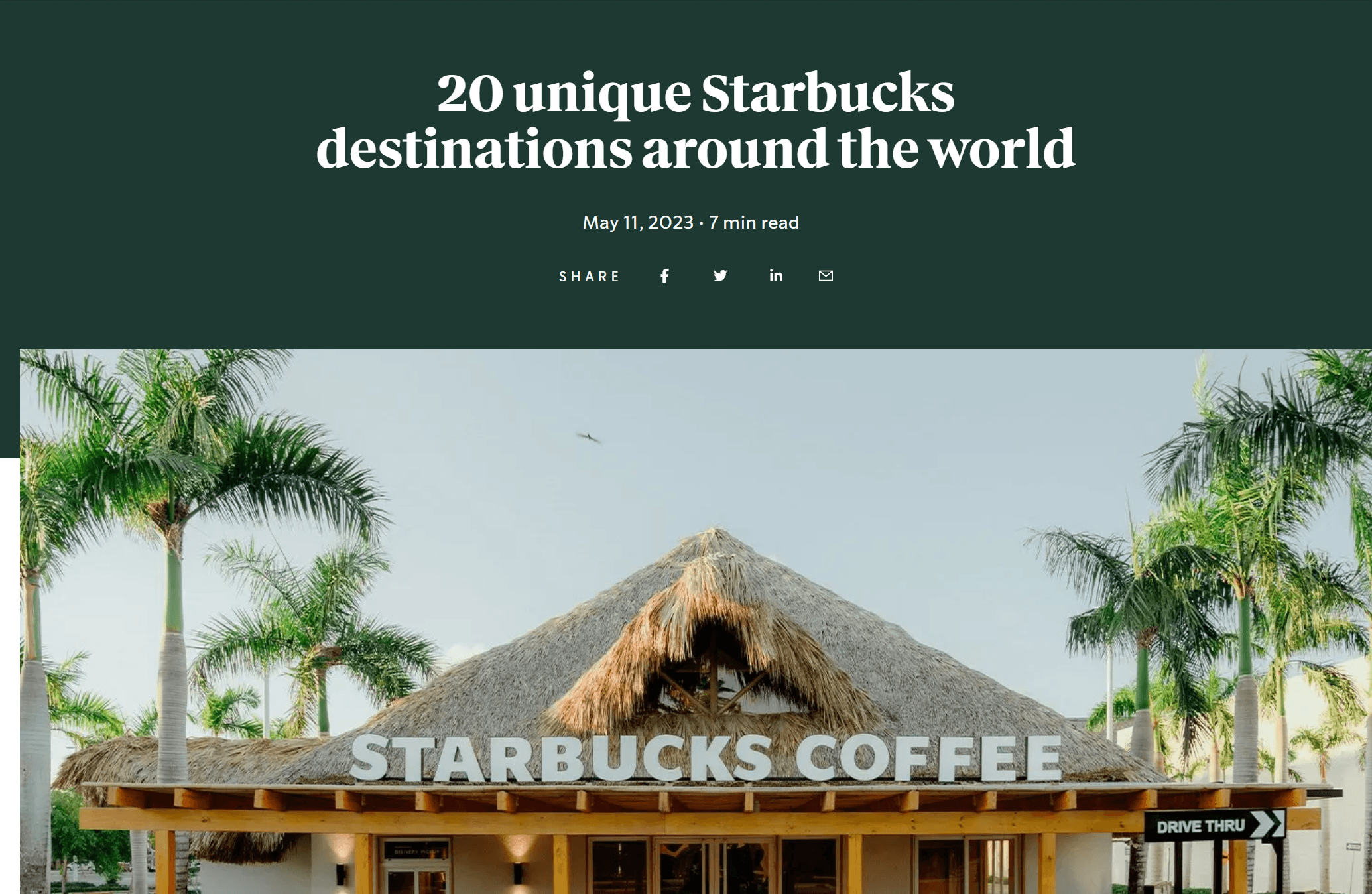 Blog post of Starbucks most iconic global locations