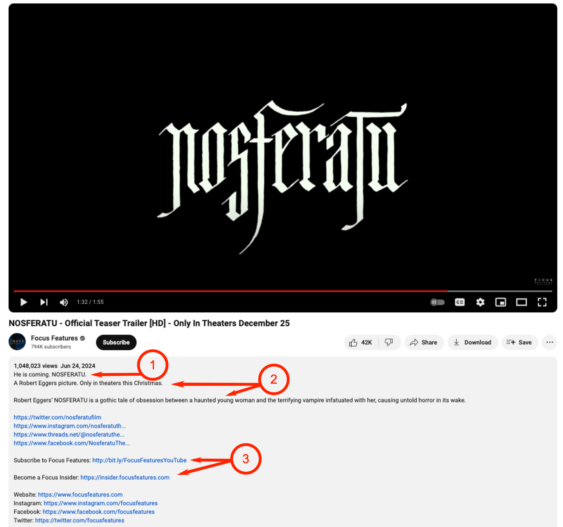 youtube video description formula example