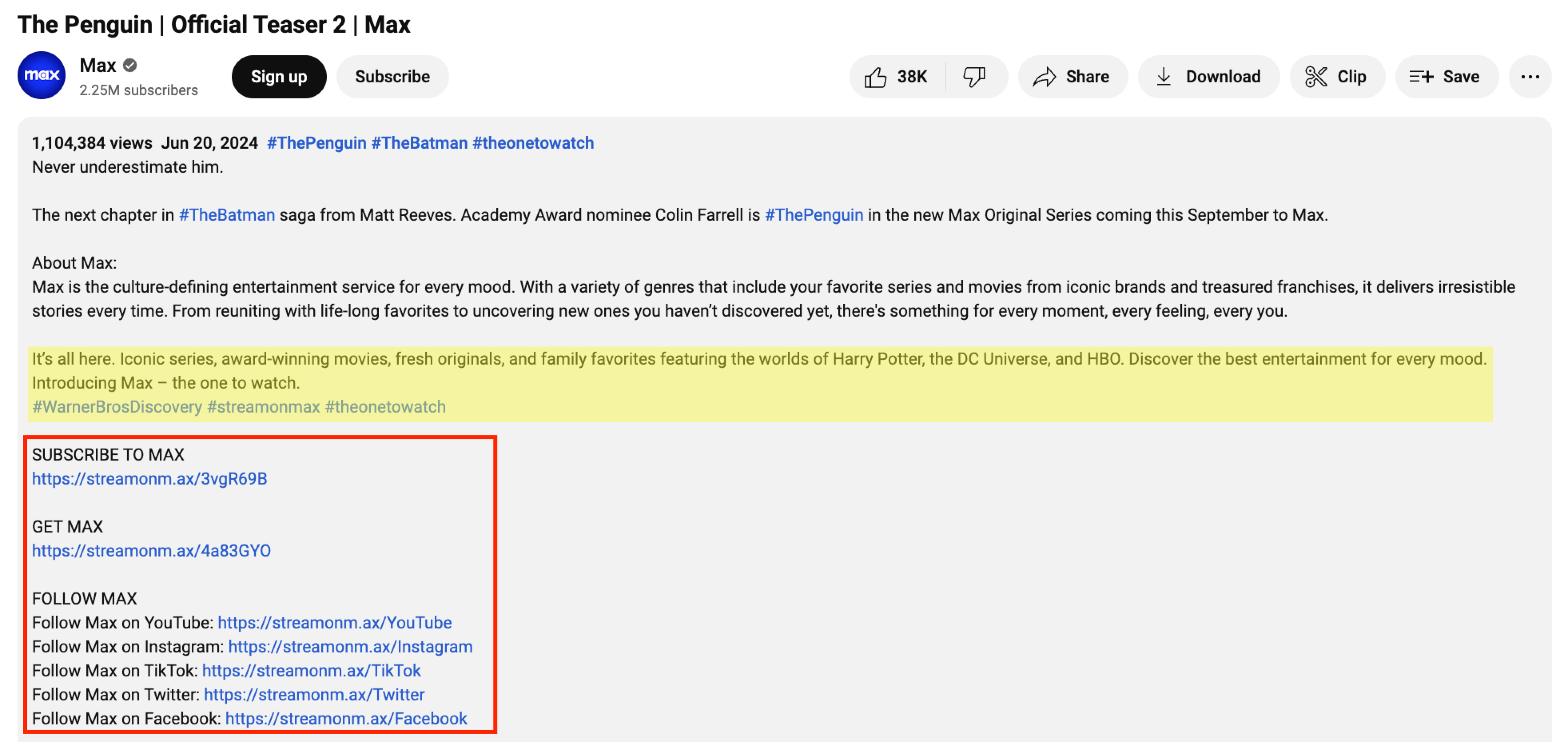 youtube video description with strong ctas at the end