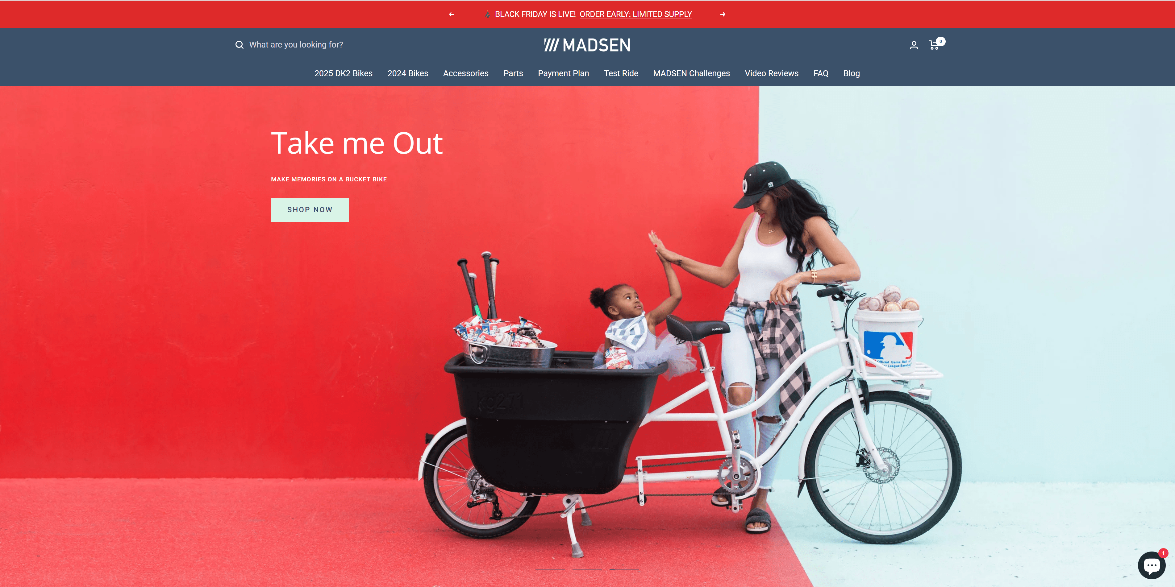 Madsen Bucket Bikes website design