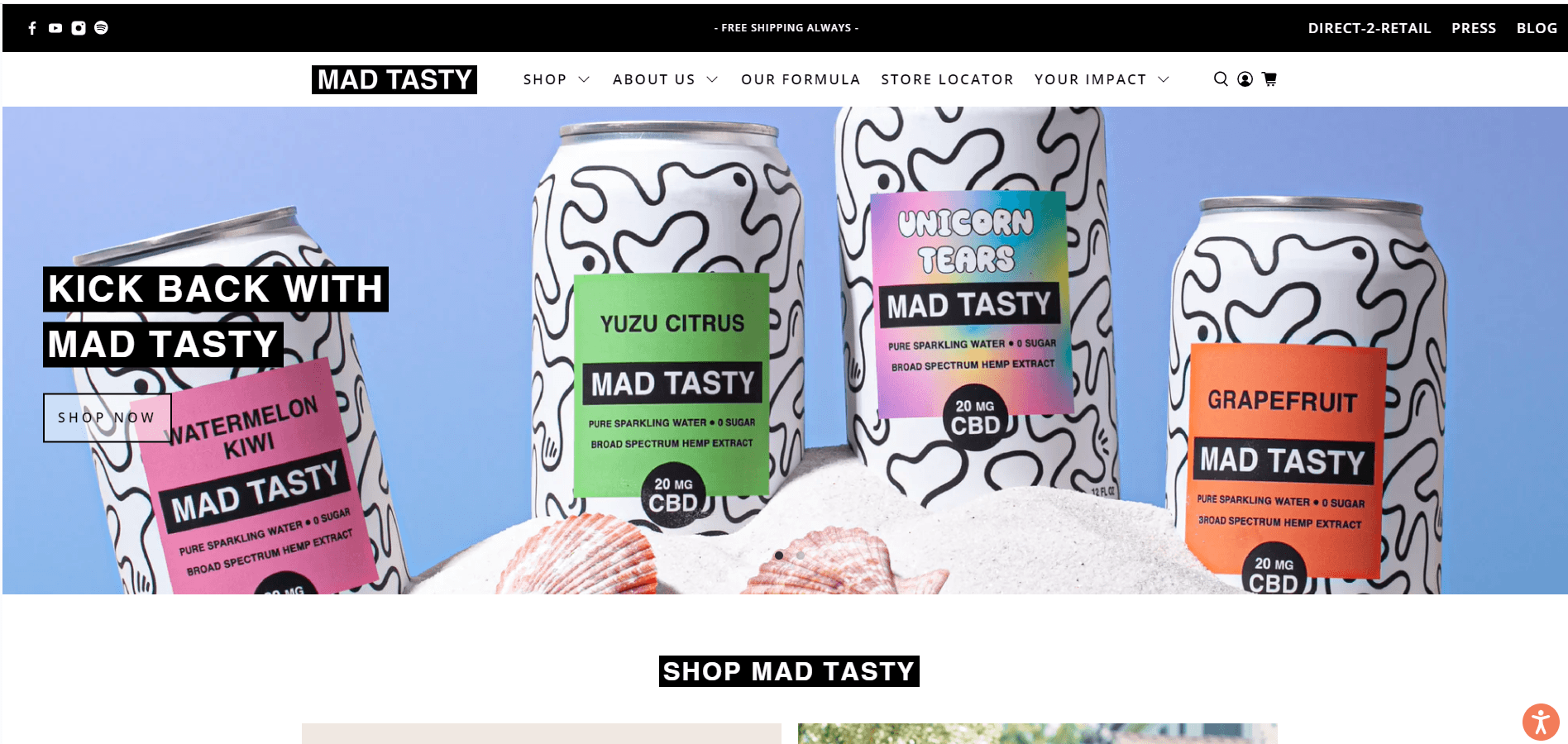 Mad Tasty homepage example