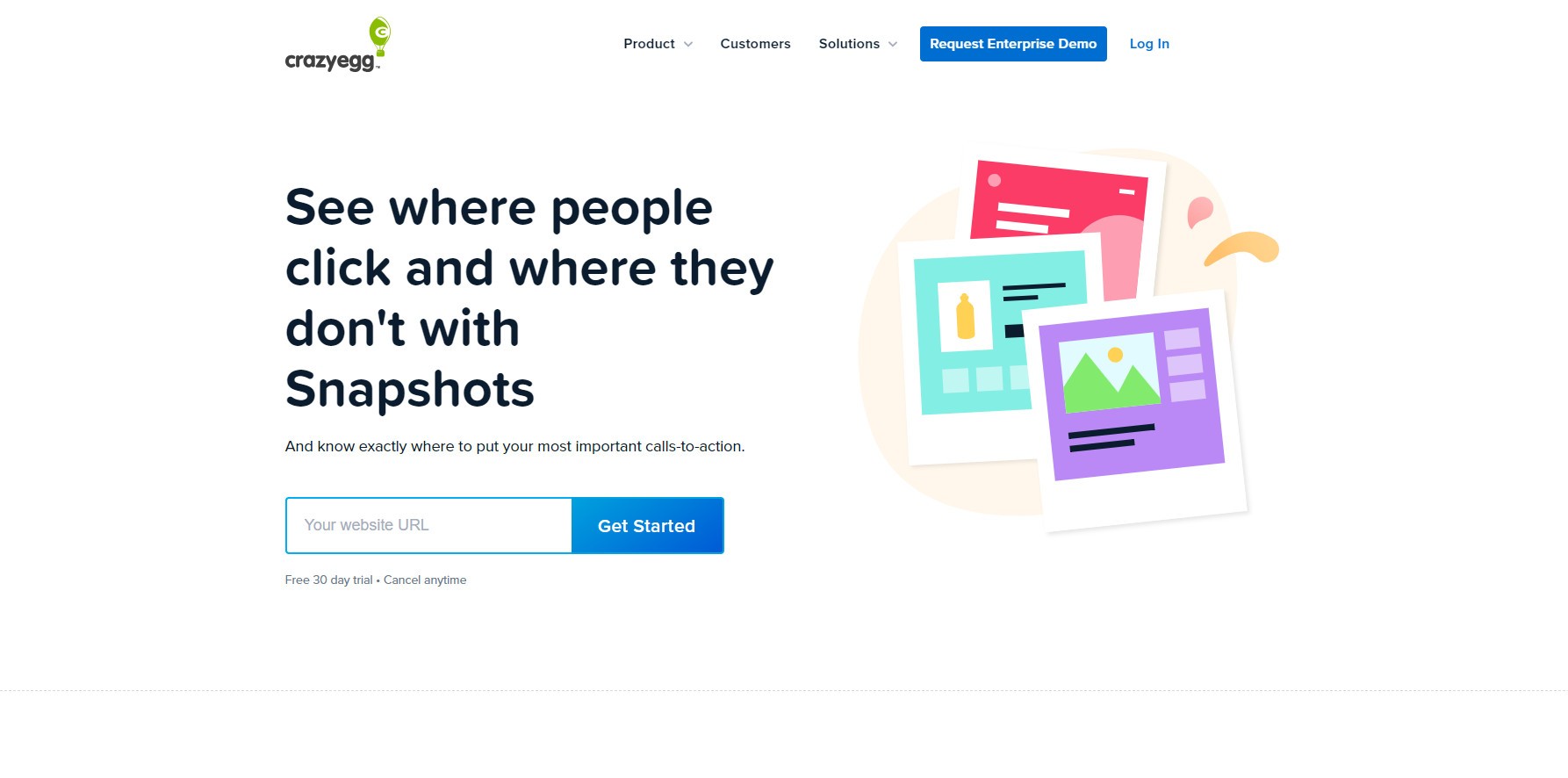 Crazy Egg homepage