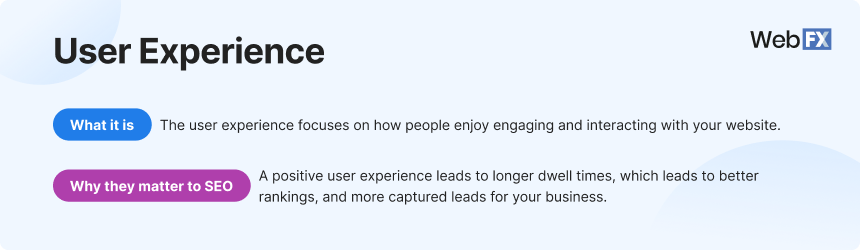 User Experience overview